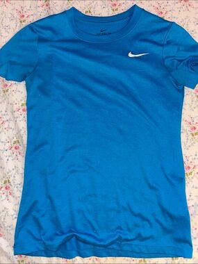 Nike Bright Blue Short Sleeve Tee with White Swoosh